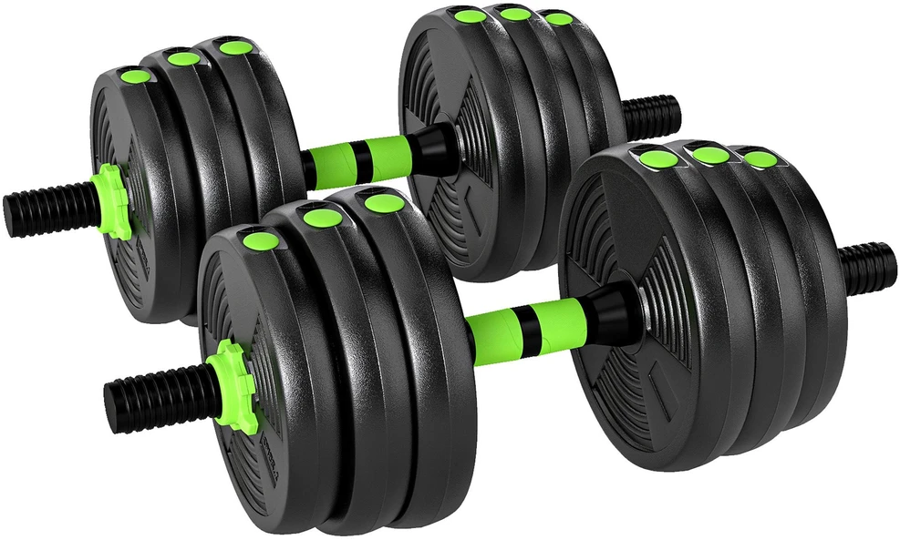 SPORTNOW reguliuojamų hantelių rinkinys 20 KG, hantelių ir štangų komplektas jėgos treniruotėms