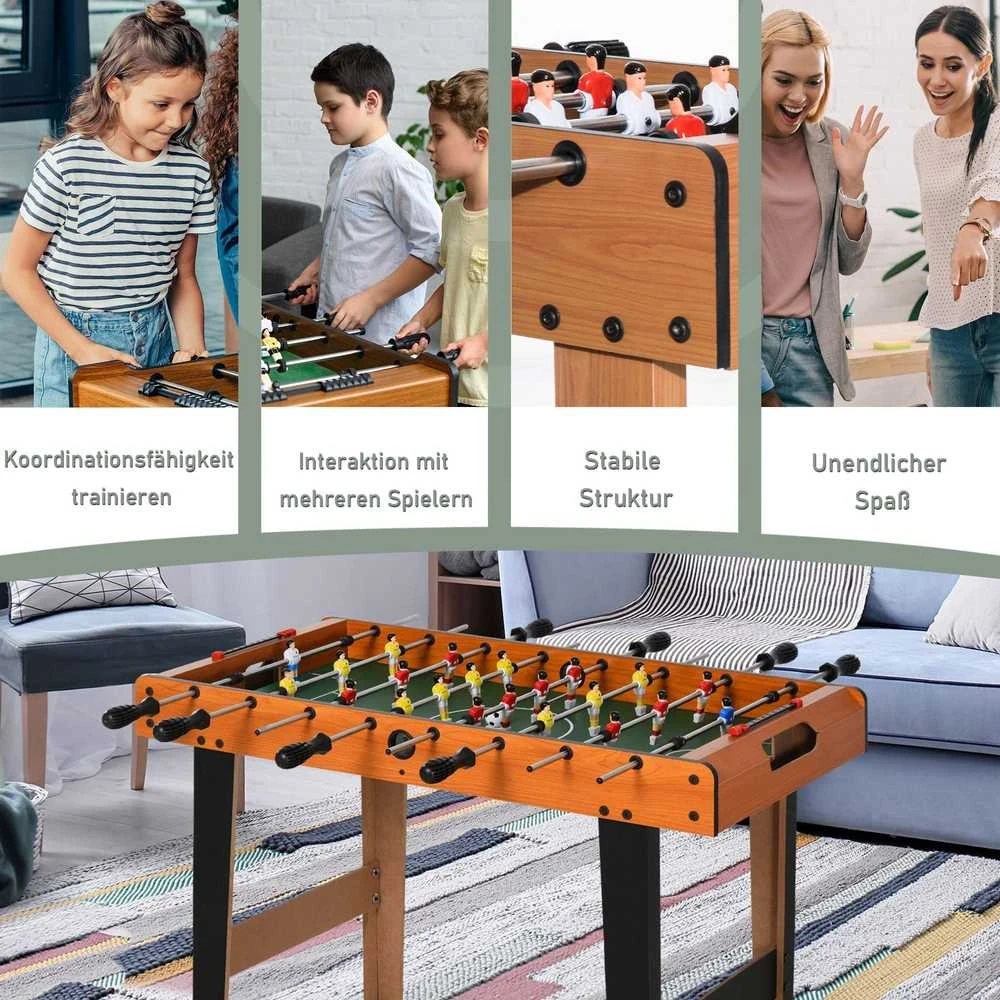 Stalo futbolas HOMCOM su nerūdijančio plieno strypais, jaunimui ir suaugusiems, 84,5x40x61,2 cm, juodas