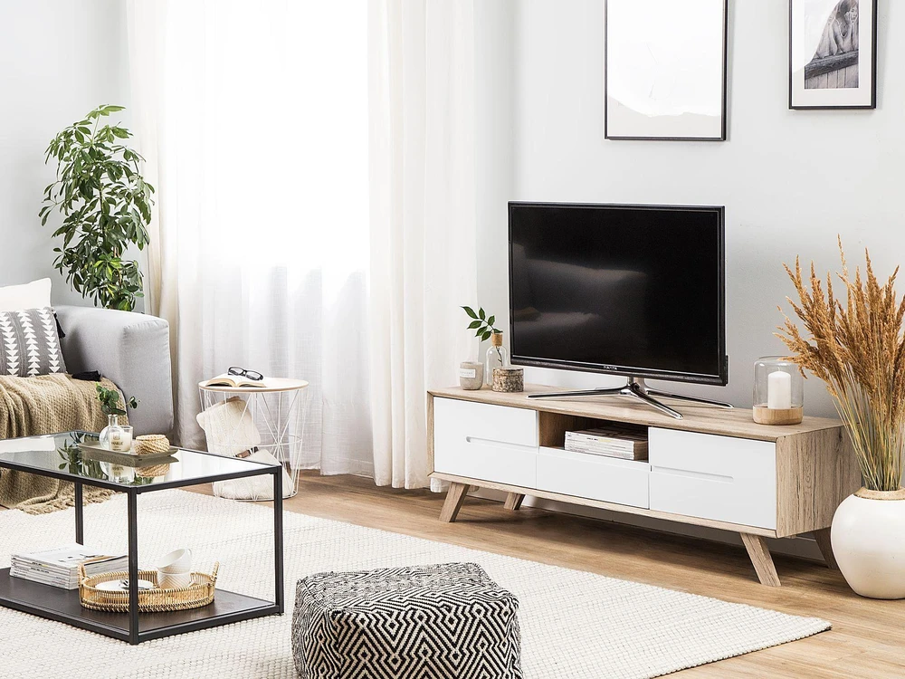 TV staliukas Beliani RTV spintelė FORESTER, ruda/balta