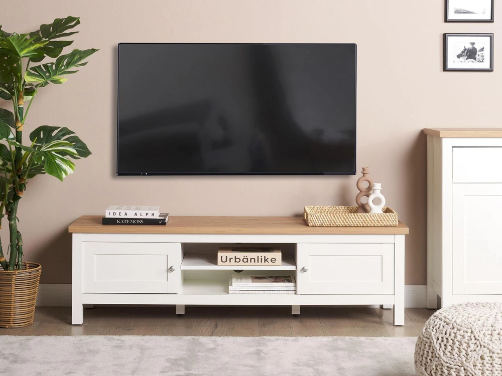 TV staliukas Beliani TV spintelė ATOCA, kreminė balta