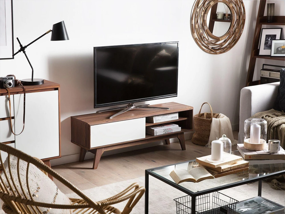 TV staliukas Beliani TV spintelė BUFFALO ruda/balta