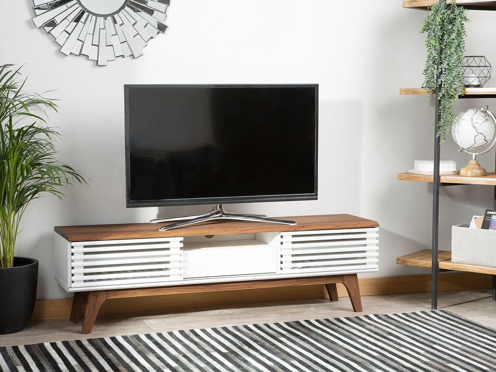 Beliani TV spintelė DETROIT ruda/balta