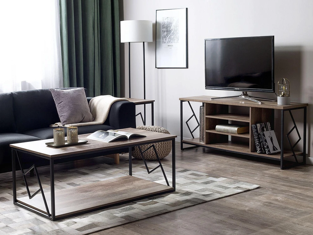 TV staliukas Beliani TV spintelė FORRES ruda/juoda