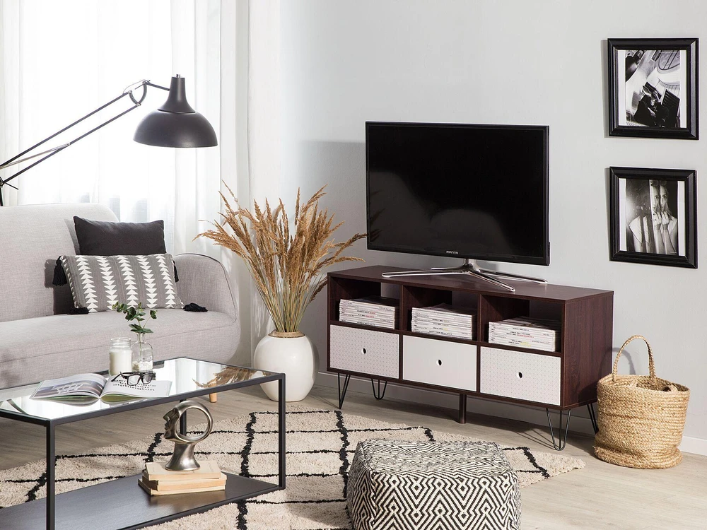 TV staliukas Beliani TV spintelė FOSTON ruda/balta