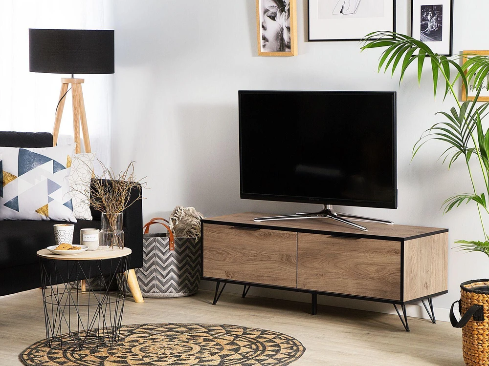 TV staliukas Beliani TV spintelė HALSTON ruda/juoda
