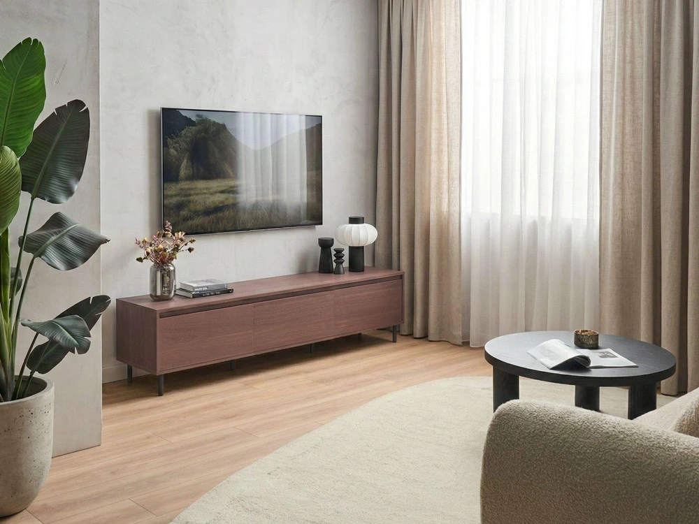 TV staliukas Beliani TV spintelė NIKEA tamsiai ruda