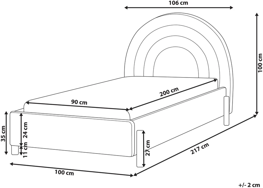 Vaikiška lova Beliani ANET 90 x 200 cm smėlio spalvos