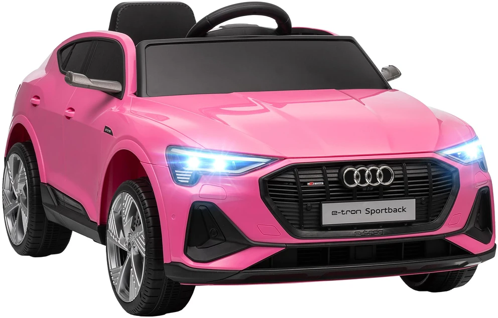 Vaikiškas elektromobilis HOMCOM 12V, Audi E-tron, su nuotolinio valdymo pulteliu, saugos diržu, 3–5 metų vaikams