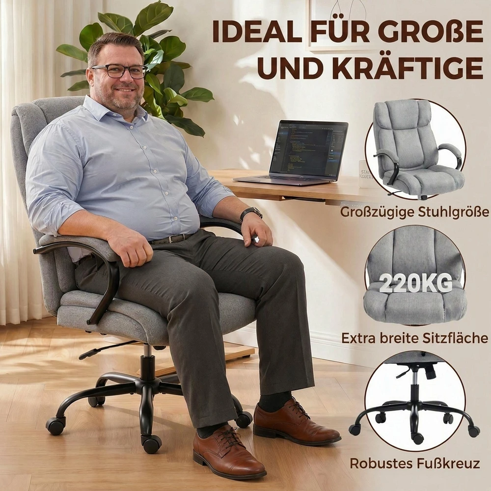 Vinsetto biuro kėdė, darbo kėdė, žaidimų kėdė, sukamoji kėdė, supimosi funkcija, storai paminkštinta, ergonomiška kėdė, keliamoji galia 220 kg