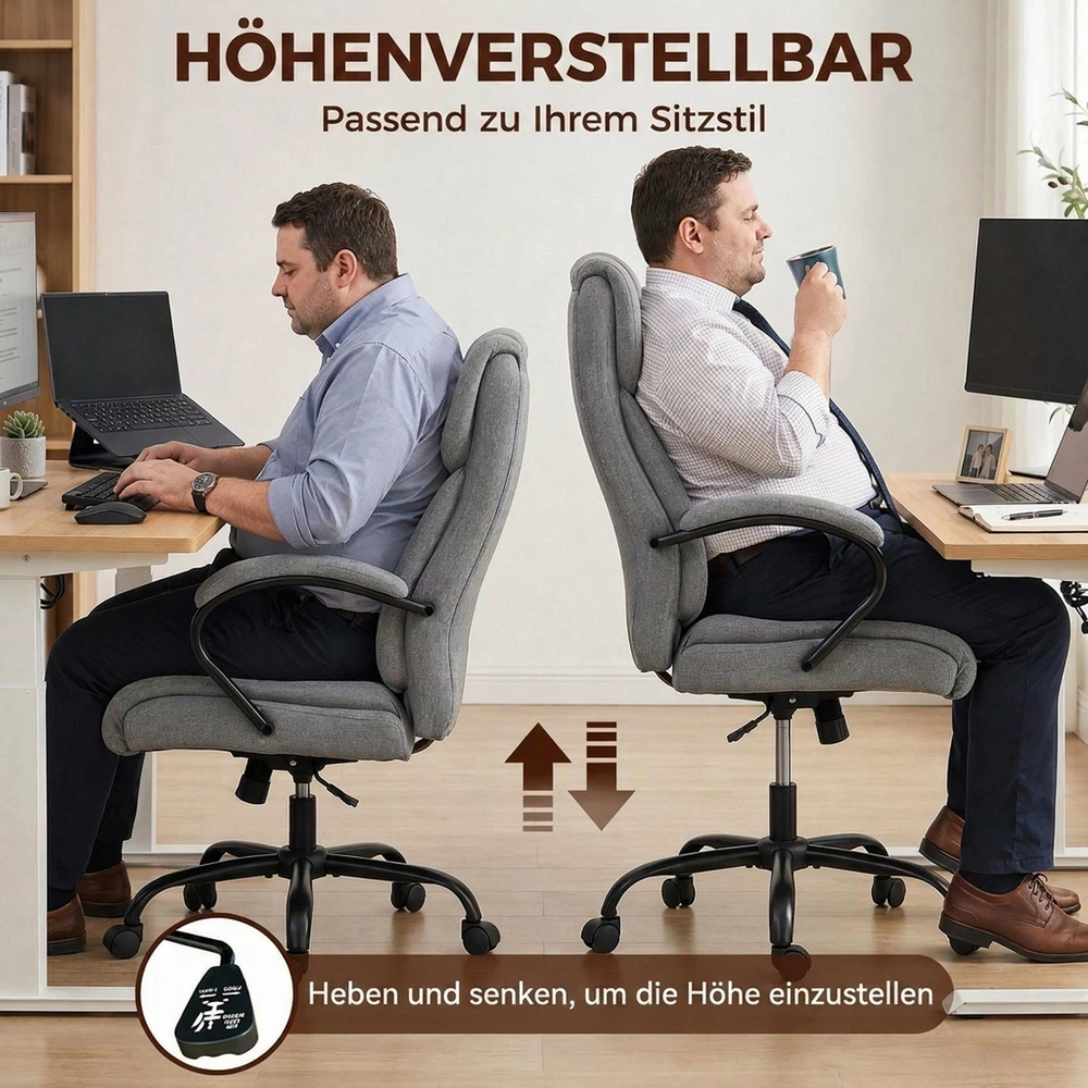 Vinsetto biuro kėdė, darbo kėdė, žaidimų kėdė, sukamoji kėdė, supimosi funkcija, storai paminkštinta, ergonomiška kėdė, keliamoji galia 220 kg