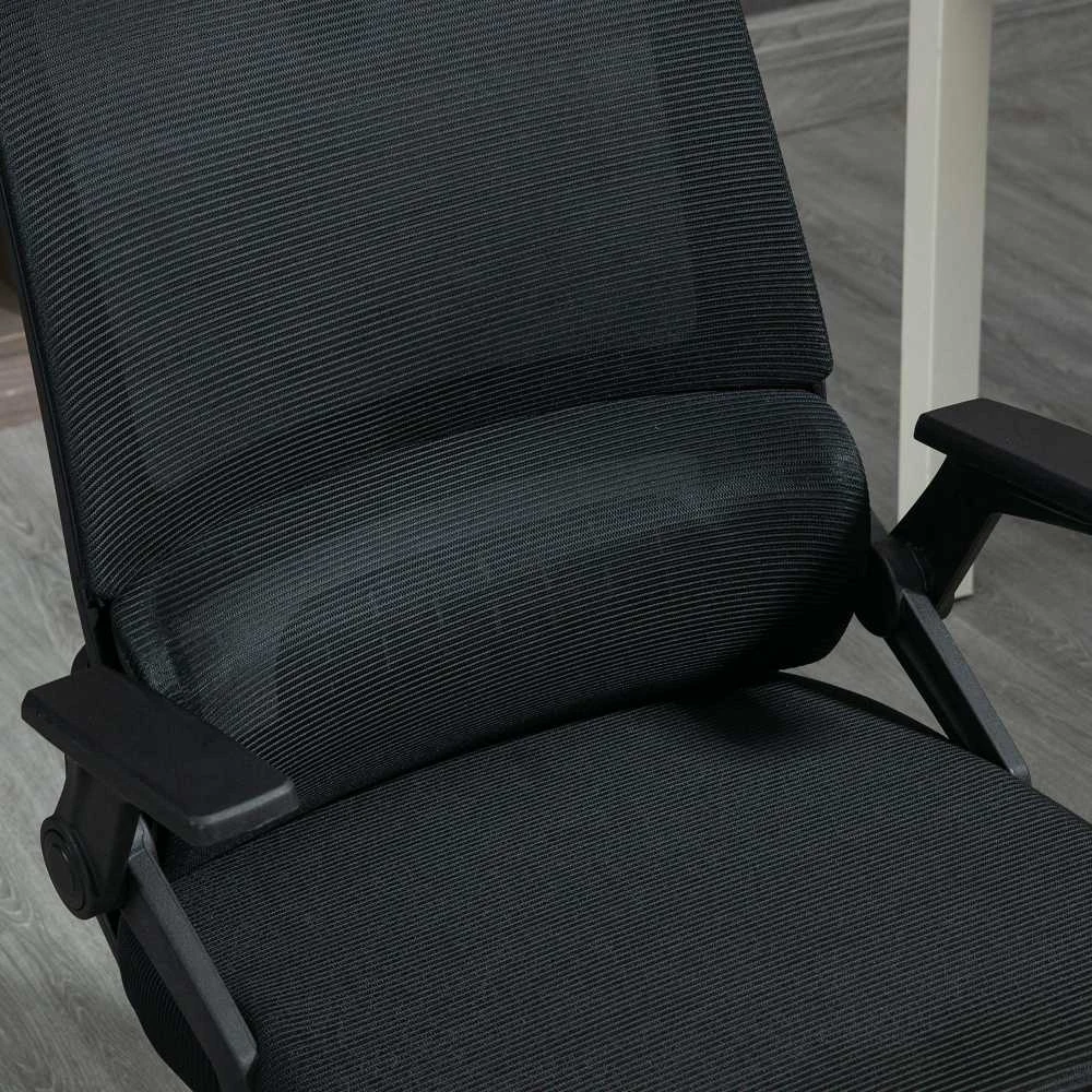 Ergonomiška biuro kėdė Vinsetto, reguliuojama, su galvos atrama, porankiais ir supimosi funkcija, juoda