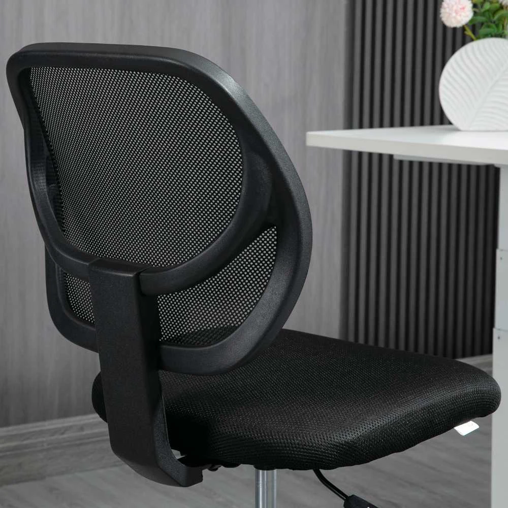 Vinsetto biuro kėdė ergonomiška pasukama kėdė su reguliuojamu kojų žiedu, reguliuojamo aukščio 93-113 cm, su ratukais, juoda