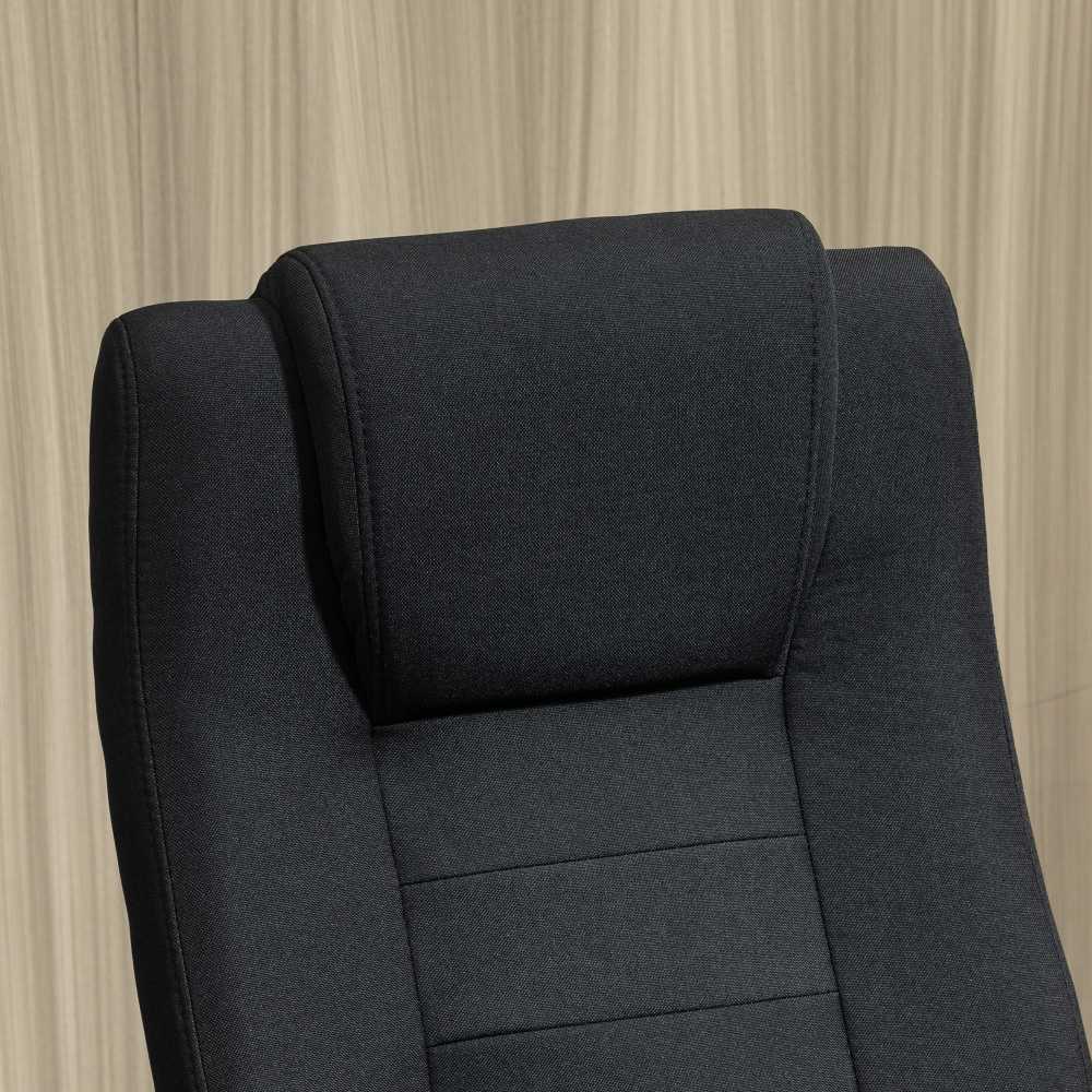 Vinsetto biuro kėdė, kompiuterio kėdė su supimosi funkcija, galvos atrama, ergonomiška, sukiojama, reguliuojamo aukščio, lino tekstūros, juoda, 62 x 62 x 110-119 cm