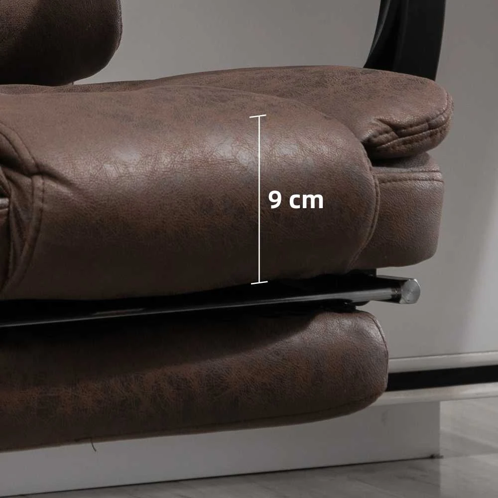 Vinsetto biuro kėdė su masažo funkcija, ergonomiška darbo kėdė su atlošimo ir šildymo funkcija, reguliuojamo aukščio kompiuterio kėdė su kojų atrama, šonine kišene ir pulteliu, ruda
