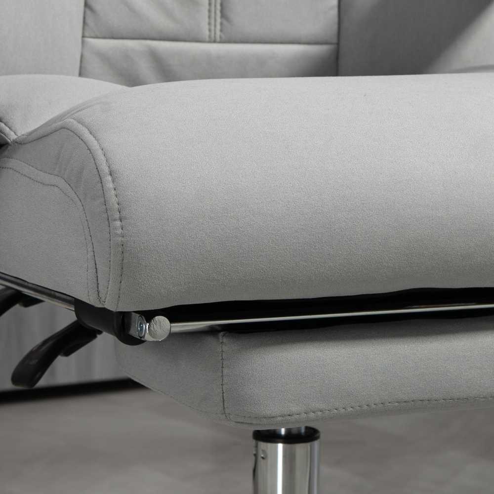 Vinsetto biuro kėdė su masažo funkcija, ergonomiška darbo kėdė su atlošimo funkcija, juosmens šildymu, reguliuojamu aukščiu, kompiuterio kėdė su kojų atrama, sukimosi funkcija, pilka