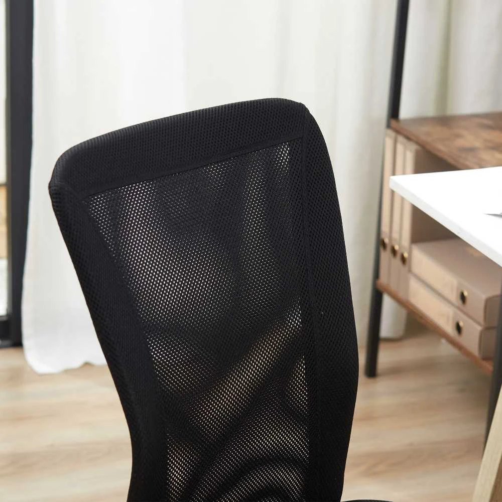 „Vinsetto“ ergonomiška biuro kėdė, reguliuojamo aukščio kompiuterio kėdė, 360° pasisukanti su kvėpuojančiu atlošu, iki 100 kg, juoda