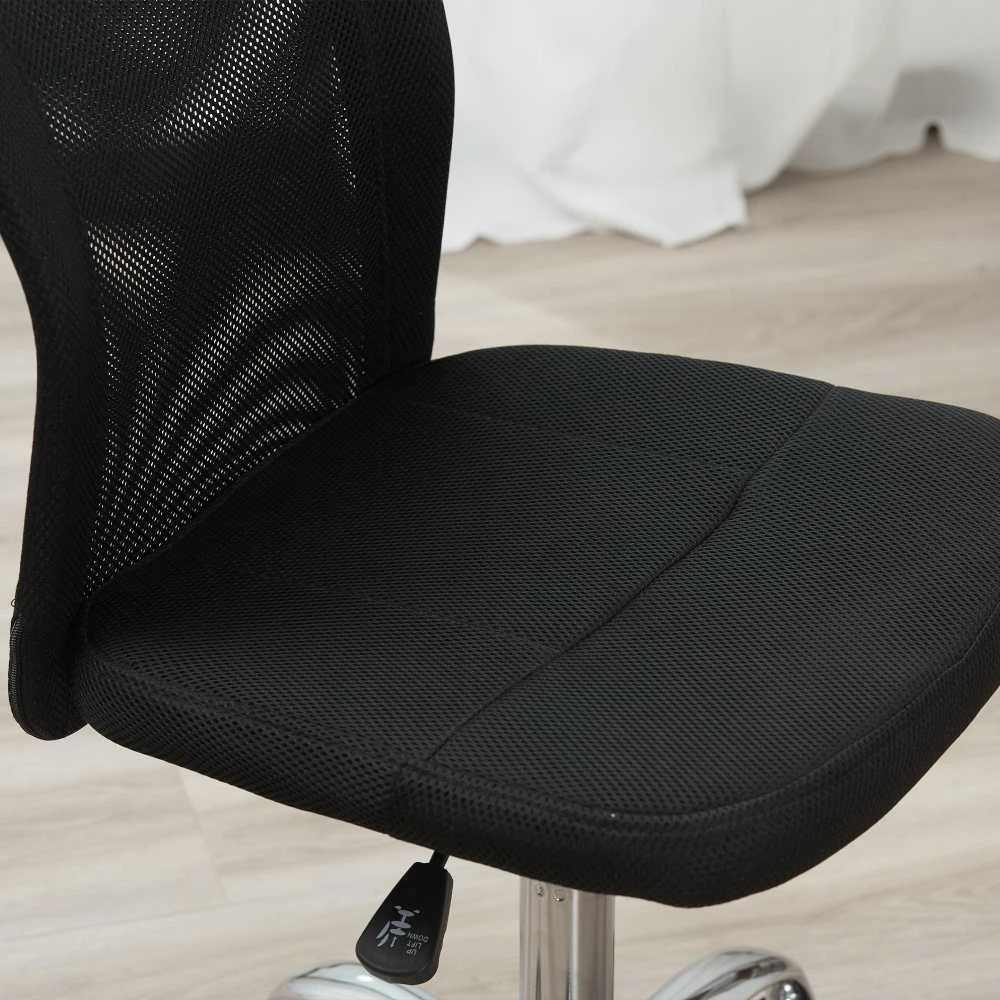 „Vinsetto“ ergonomiška biuro kėdė, reguliuojamo aukščio kompiuterio kėdė, 360° pasisukanti su kvėpuojančiu atlošu, iki 100 kg, juoda