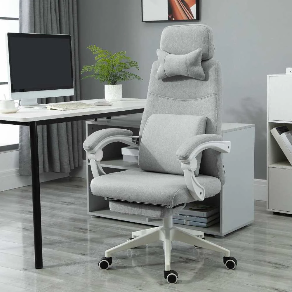 Vinsetto biuro kėdė, žaidimų kėdė, kėdė su ratukais, ergonomiškas dizainas, poliesteris, porolonas, fanera, plastikas, 62 x 68 x 117-127 cm