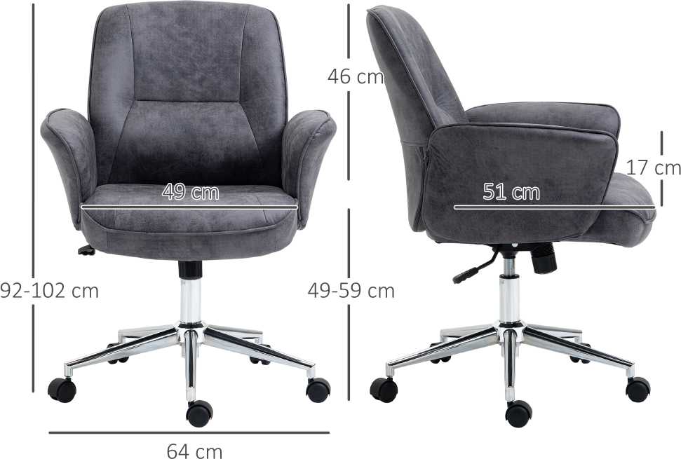 Vinsetto Ergonomiška biuro kėdė su supimo funkcija, reguliuojamo aukščio, keliamoji galia iki 120 kg, 67x69x92-102 cm
