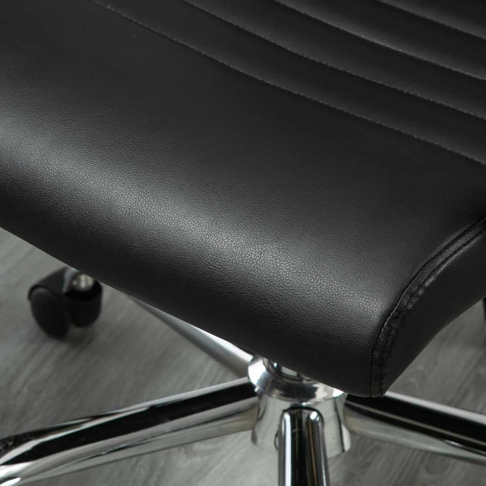 Vinsetto ergonominė biuro kėdė su supimosi funkcija, reguliuojamo aukščio darbo kėdė, paminkštinta dirbtinės odos vadovo kėdė, juoda