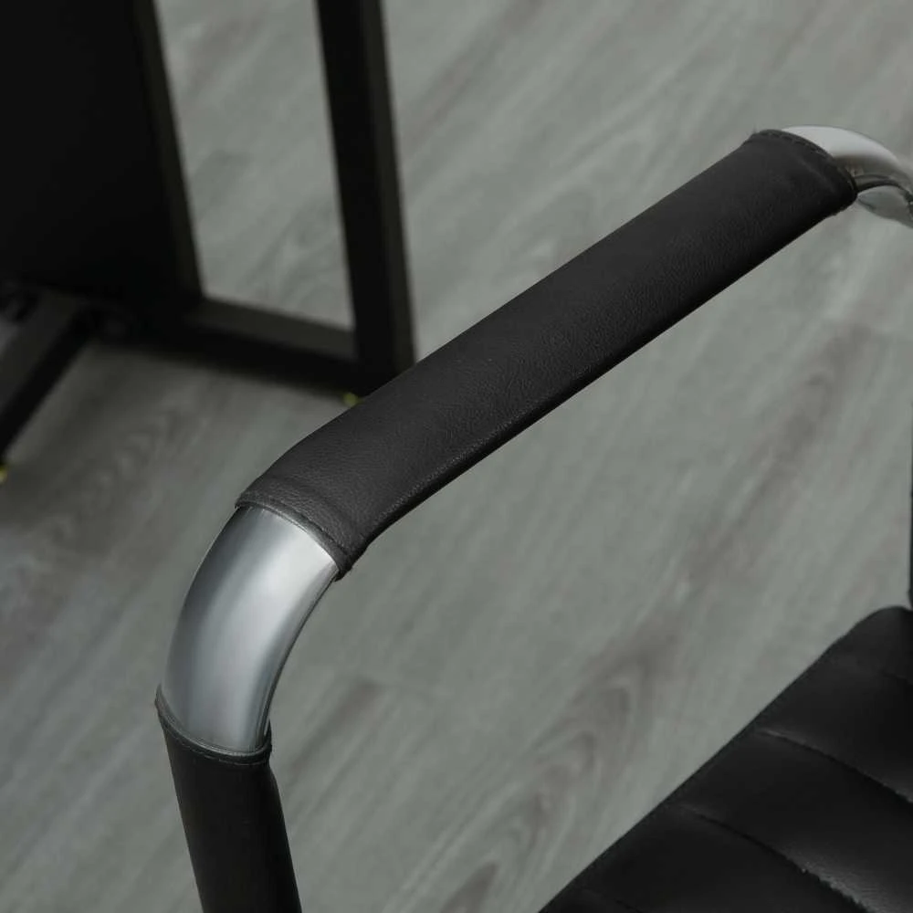 Vinsetto ergonominė biuro kėdė su supimosi funkcija, reguliuojamo aukščio darbo kėdė, paminkštinta dirbtinės odos vadovo kėdė, juoda