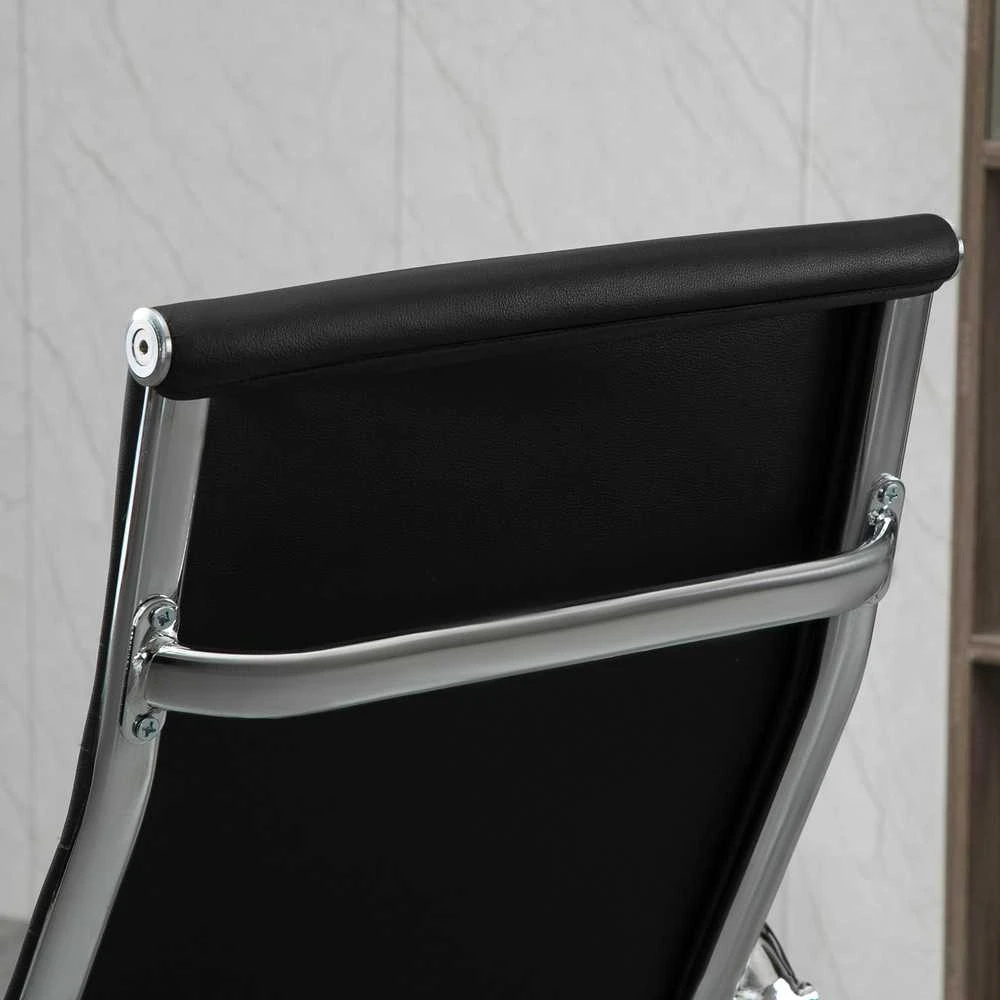 Vinsetto ergonominė biuro kėdė su supimosi funkcija, reguliuojamo aukščio darbo kėdė, paminkštinta dirbtinės odos vadovo kėdė, juoda