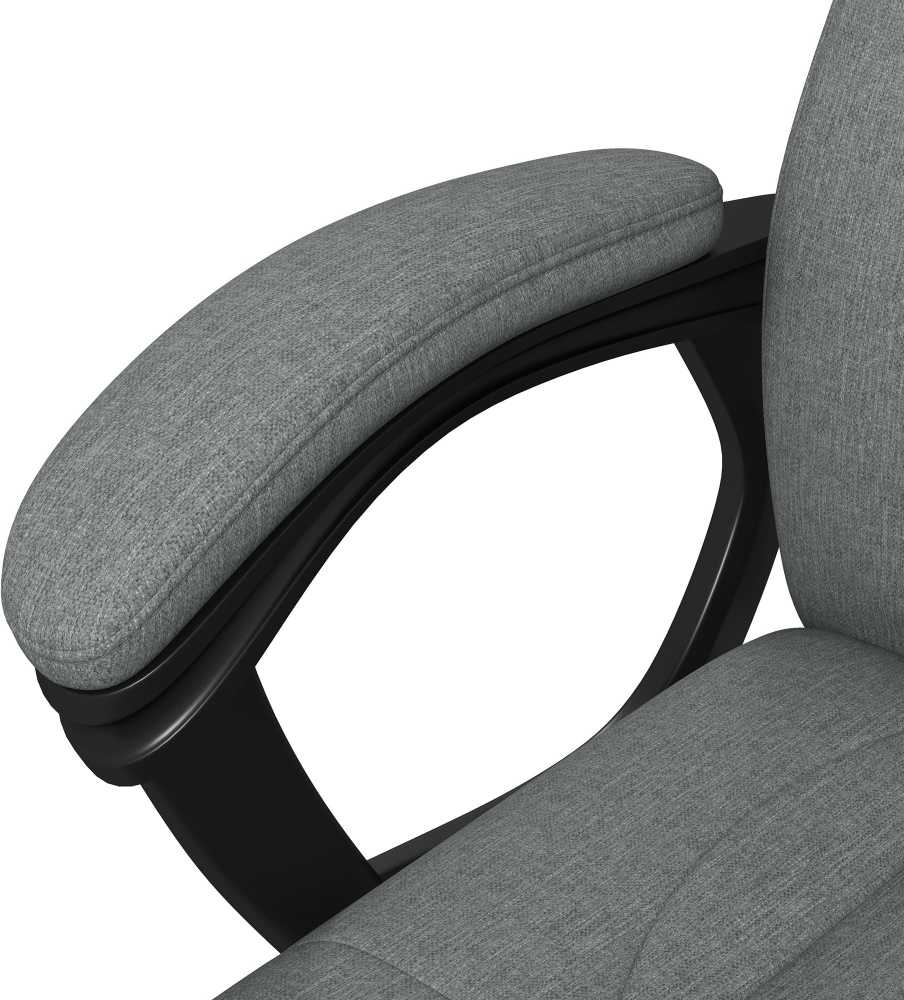 Vinsetto biuro kėdė, ergonomiška kompiuterinė kėdė su supimosi funkcija, reguliuojamu aukščiu, galvos atrama, porankiais, pilka, lininis audinys, 66x75x110–120 cm