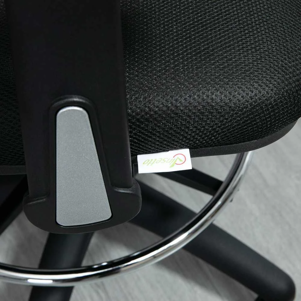 Vinsetto Ergonomiška rašomojo stalo kėdė su kojų atrama 95-115 cm - juoda