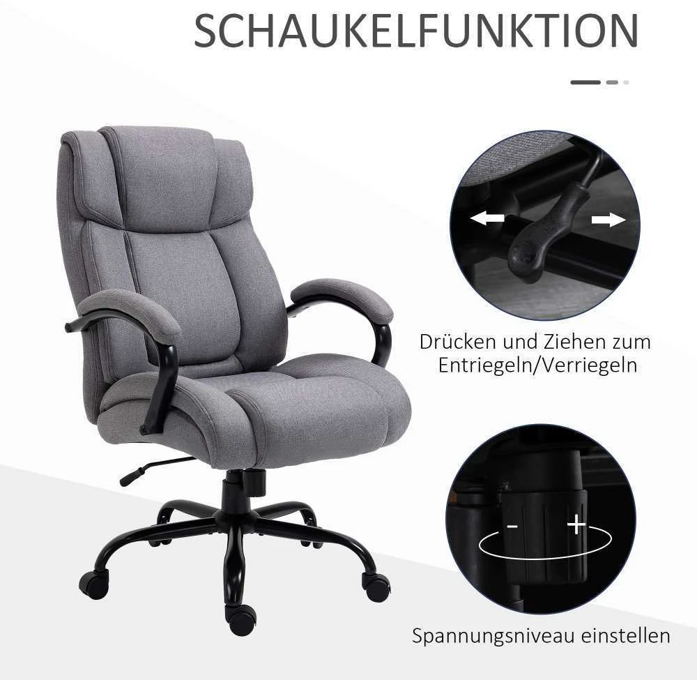 Vinsetto biuro kėdė, darbo kėdė, žaidimų kėdė, sukamoji kėdė, supimosi funkcija, storai paminkštinta, ergonomiška kėdė, keliamoji galia 220 kg