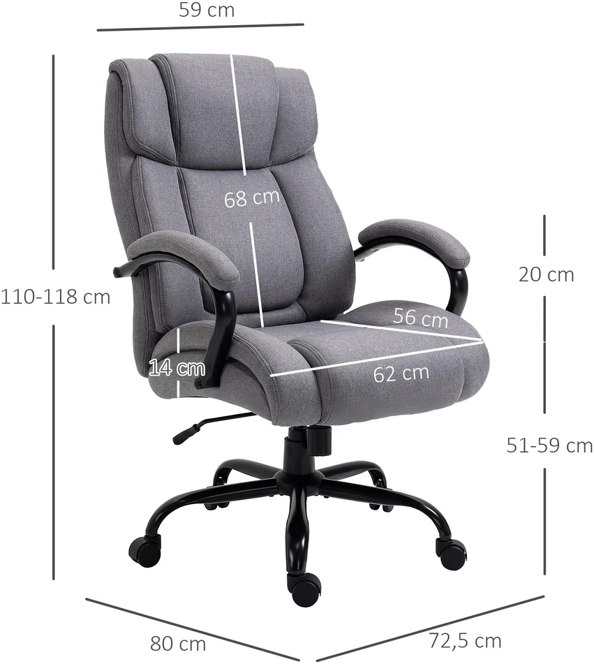 Vinsetto biuro kėdė, darbo kėdė, žaidimų kėdė, sukamoji kėdė, supimosi funkcija, storai paminkštinta, ergonomiška kėdė, keliamoji galia 220 kg
