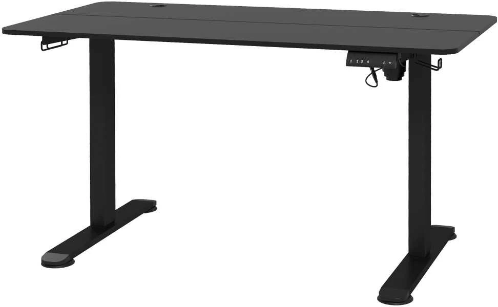 Vinsetto reguliuojamo aukščio rašomasis stalas 140 x 70 cm, elektrinis kompiuterio stalas su 4 atminties nustatymais, ergonomiškas sėdimas ir stovimas stalas su kabliu, apsauga nuo susidūrimo, juodas