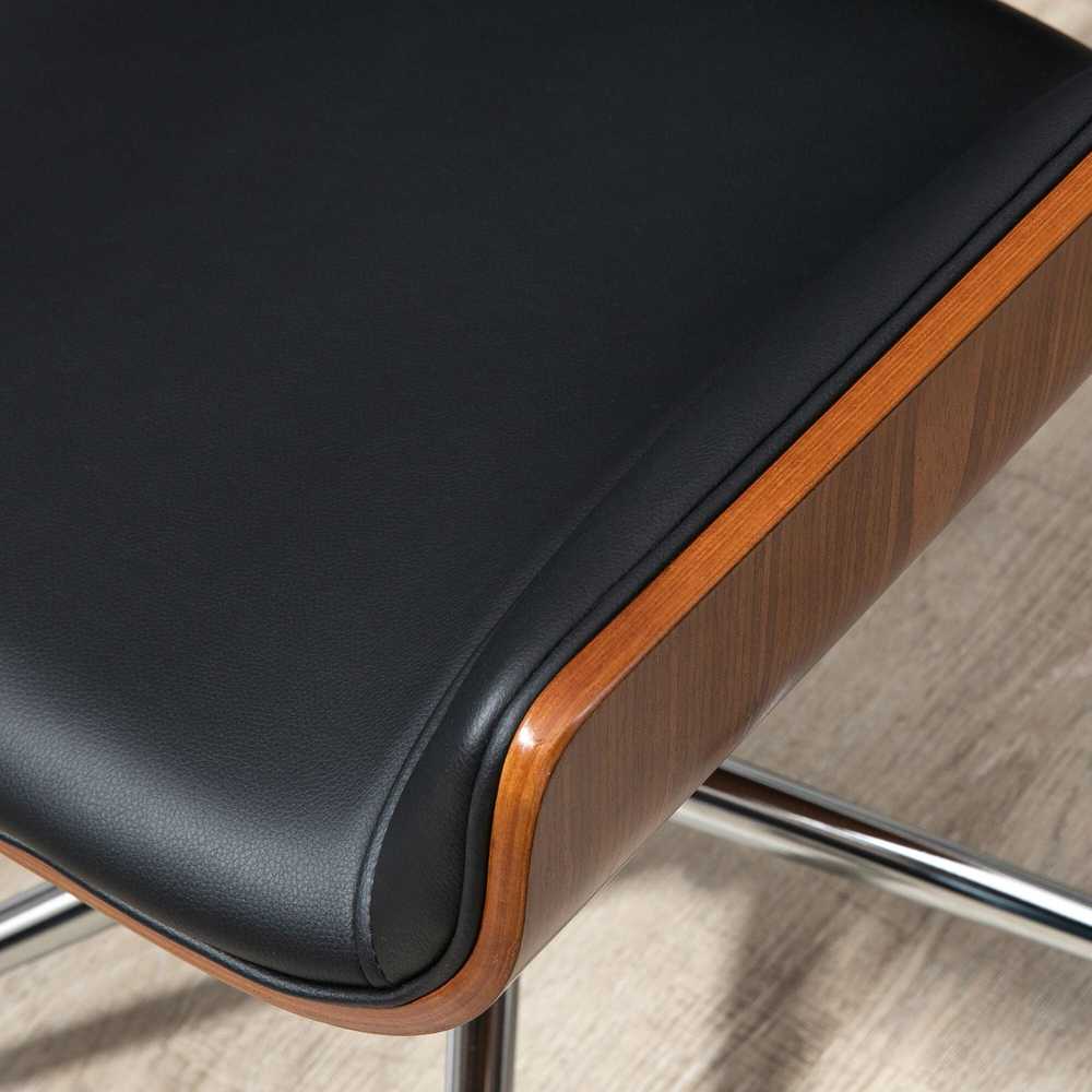 Vinsetto biuro kėdė su supimosi funkcija, ergonomiška kompiuterio kėdė, reguliuojamo aukščio rašomojo stalo kėdė, iki 120 kg apkrova, dirbtinė oda, juoda