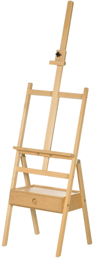 Vinsetto tapybos stovas, sulankstomas medinis stovas, reguliuojamo aukščio studijos stovas su laikikliu, drobėms iki 92 cm aukščio