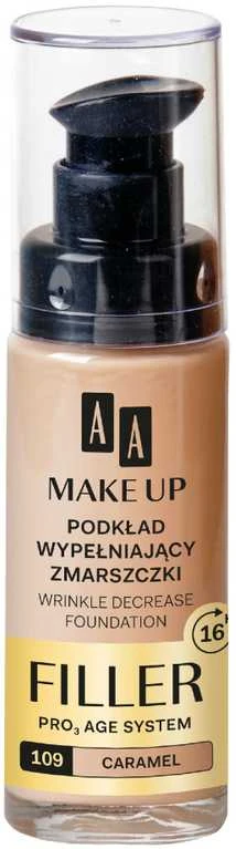 AA makiažo užpildas raukšles mažinantis pagrindas Pro Age System 109 Caramel, 30 ml