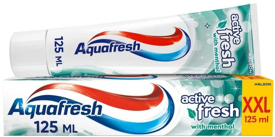 GlaxoSmithKline AQUAFRESH Active Fresh dantų pasta su mentoliu 125 ml (XXL)