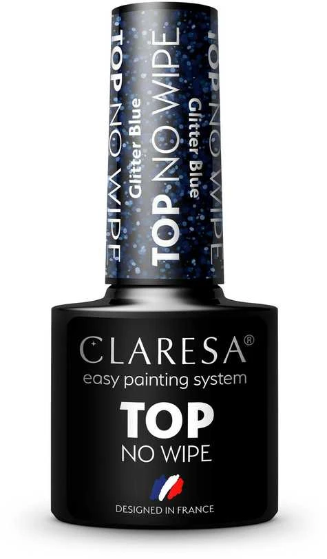 Activeshop Mėlyna Hibridinis viršutinis sluoksnis Claresa Top No Wipe, Glitter Mėlyna 5 g