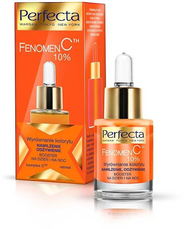 Perfecta Fenomen C 10% Booster Color balansuojantis, drėkinantis, maitinantis dieną ir naktį 15 ml