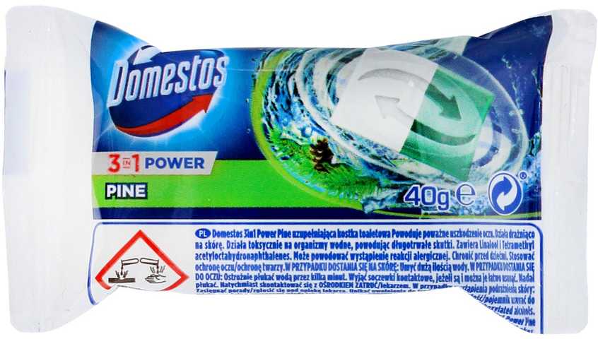 WC muiliukas-papildymas Domestos 3in1 Power Pine 40g