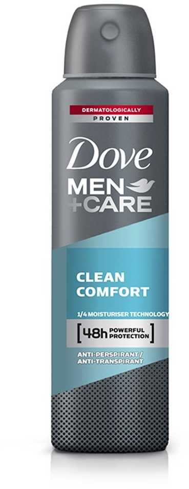 Dove Antiperspirant Purškiklis Men + Care Clean Comfort, 150 ml