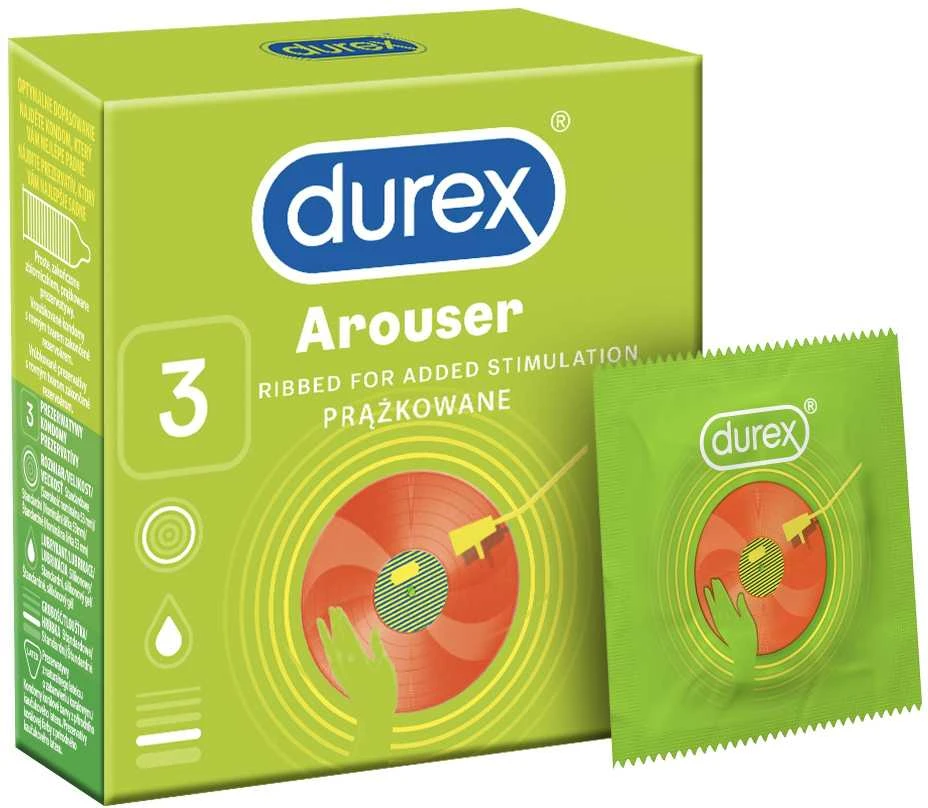 DUREX_Arouser briaunoti prezervatyvai, 3 vnt.