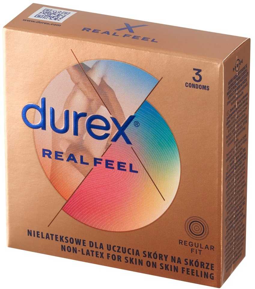 Durex Real Feel prezervatyvai be latekso 3 vnt.Be latekso