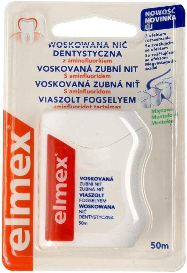 Elmex Waxed mint dantų siūlas 1 vnt - 50 m