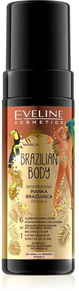 Eveline Cosmetics Eveline Brazilian Body Express bronzinančios kūno putos 6in1 150ml