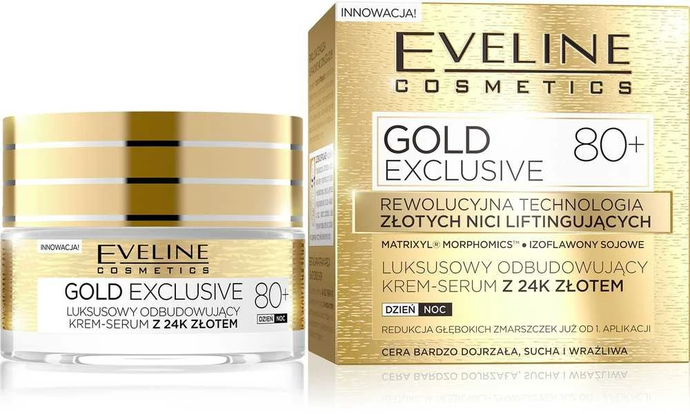 Eveline Cosmetics Gold Exclusive 80+ kremas nuo saulės, 50 ml