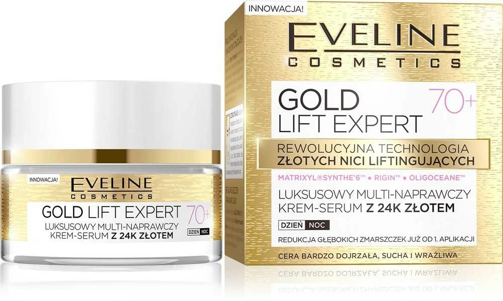 Eveline Cosmetics Eveline aukso keltuvas ekspertas 70 + Multi- Remontas kremas dieną ir naktį 50ml