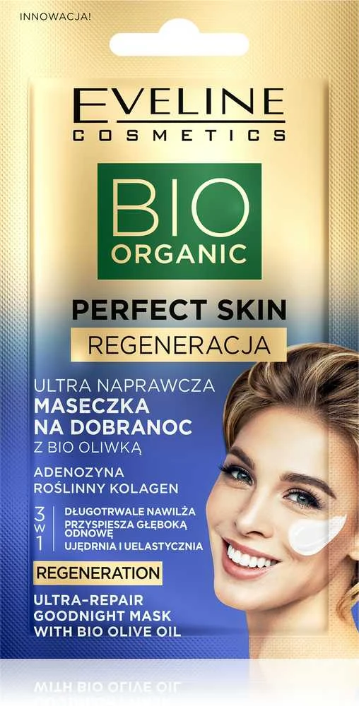 Eveline Cosmetics Naktinė veido kaukė Eveline Bio Organic Perfect Skin, 8 ml