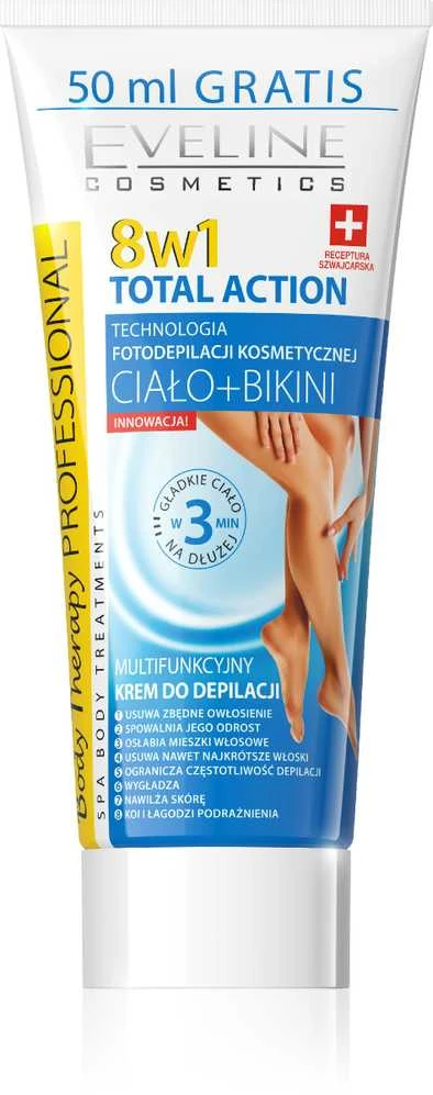 Eveline Cosmetics Eveline Body Therapy 8in1 Total Action daugiafunkcinis depiliacinis kreminis kremas, 200 ml