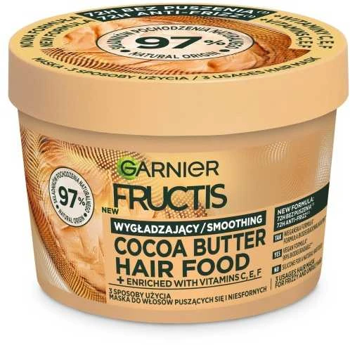 Garnier Fructis Cocoa Butter Hair Food lyginamoji kaukė slenkantiems ir nepaklusniems plaukams 400ml