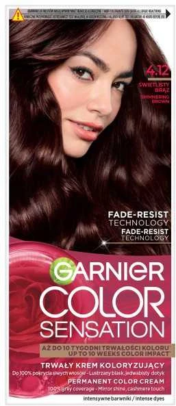 Garnier Color Sensation švytinti ruda 4.12 pakuotė