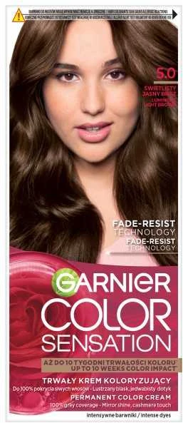GARNIER Color Sensation dažomasis kremas Nr. 5.0 - Šviečiantis šviesiai rudas 1 pak.